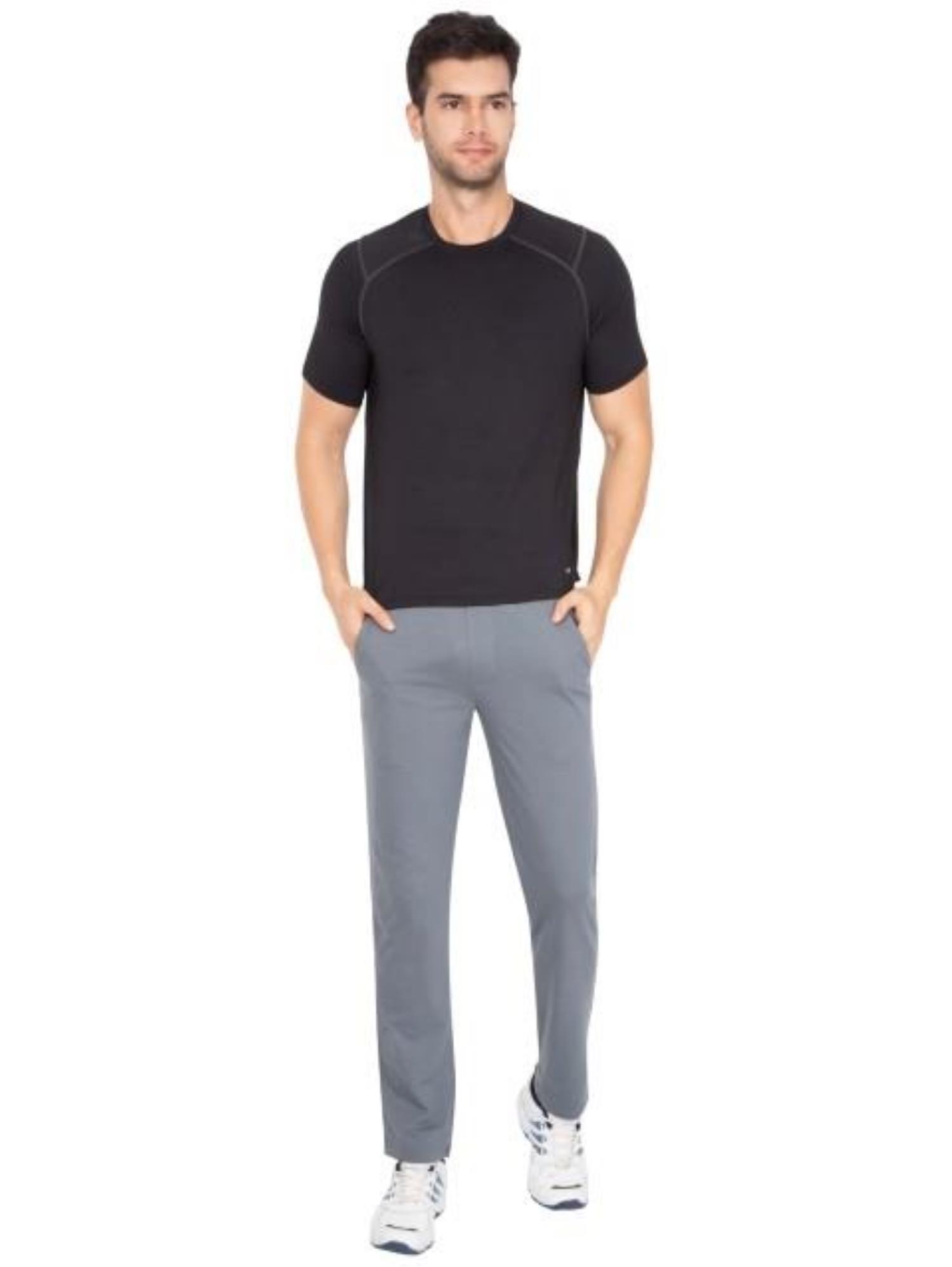 MEN'S GREY SOLID SLIM FIT TRACK PANT – JDC Store Online Shopping