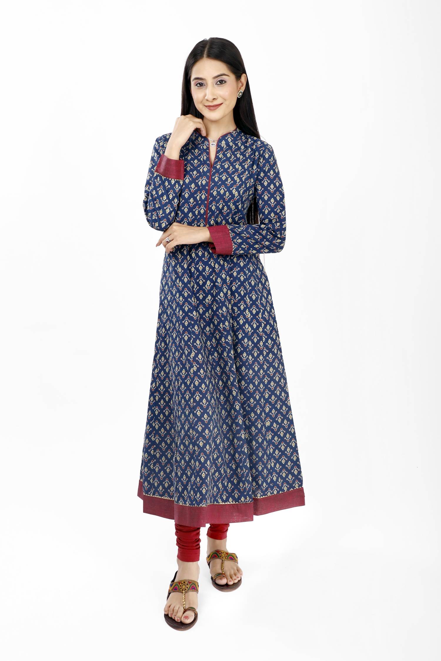 STAND PATTI TRIDENT ANARKALI KURTI PANERI EMBROIDERY