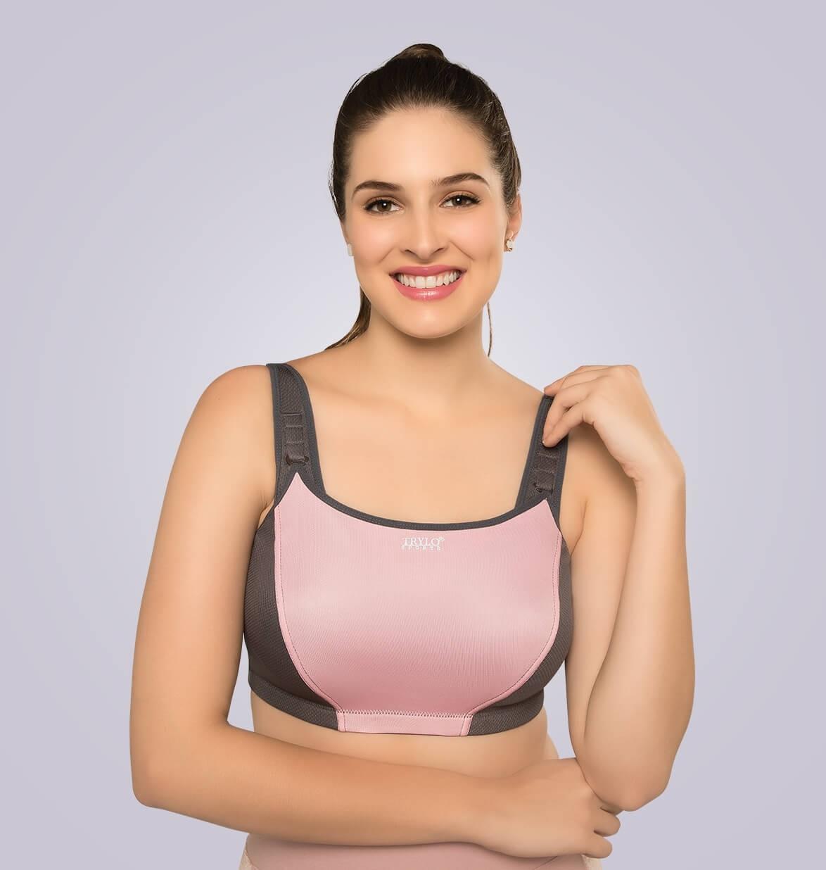 TRYLO NON PADDED NON WIRED SPORTS IMPACT ADJUSTMENT BRA SPORTS :: PANERI  EMBROIDERY