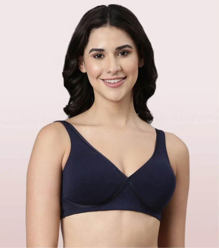 ENAMORE BRA PADDED WIRE FREE LOUNGO BAMBOO POP-UP BRA - BAMBOO FABRIC FOR ALL DAY FRESHNESS BRA A076