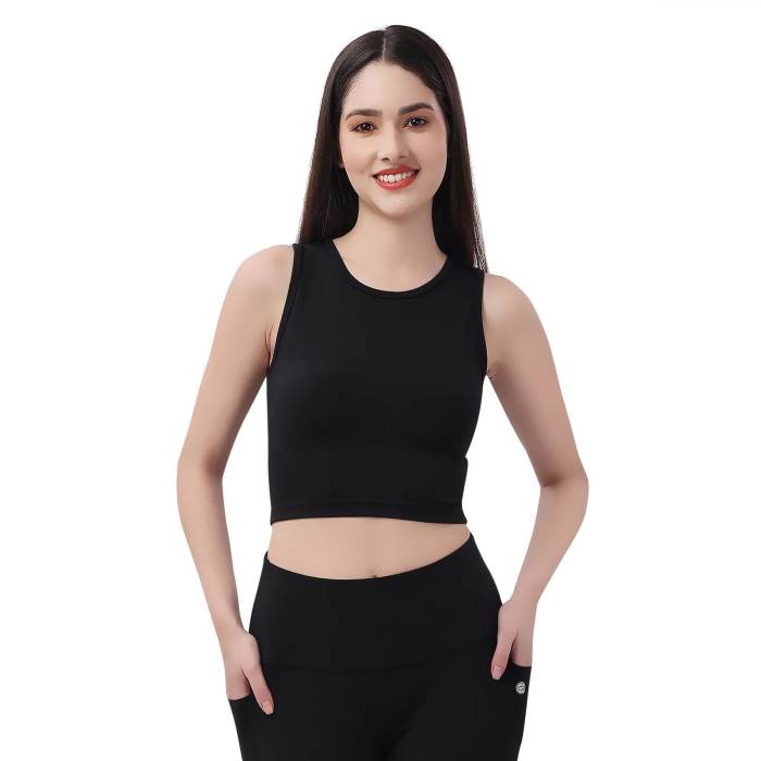 SOIE AT-5 SLEEVELESS SPORTS CROP TOP