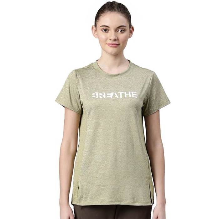 ENAMORE LADIES SPORTS T-SHIRTS DRY FIT 4 WAY STRETCH R-NECK SPORTS T-SHIRTS A306