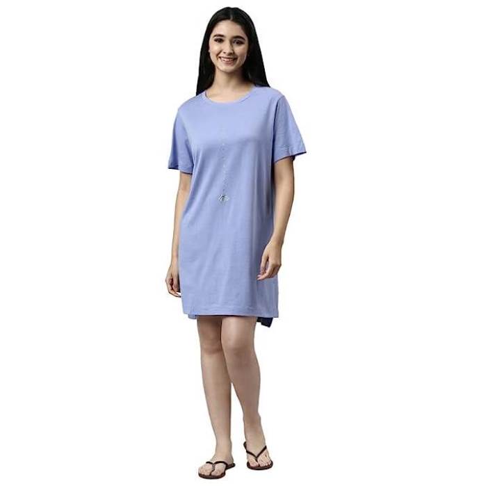 ENAMORE LADIES T-SHIRT MID-THIGH LENGTH R-NECK T-SHIRT E061