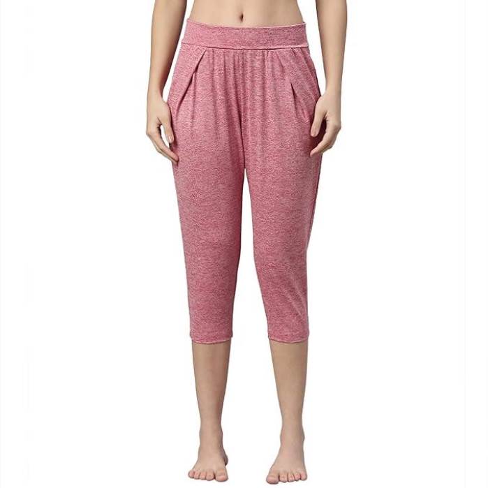 ENAMORE LADIES CAPRI DRY-FIT-4-WAY STRETCH SOFT FOLD-OVER WAISTBAND TWO POCKETS CAPRI E074