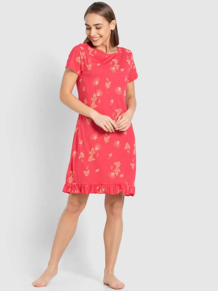 JOCKEY RX25 Half Sleeve Printed Sleep Dress