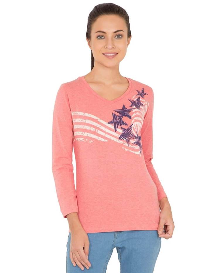 JOCKEY LADIES FULL SLEEVE V-NECK T-SHIRTS UL09