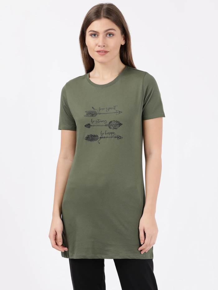 JOCKEY UL48 Graphic Printed Half Sleeve Long Length T-Shirt 