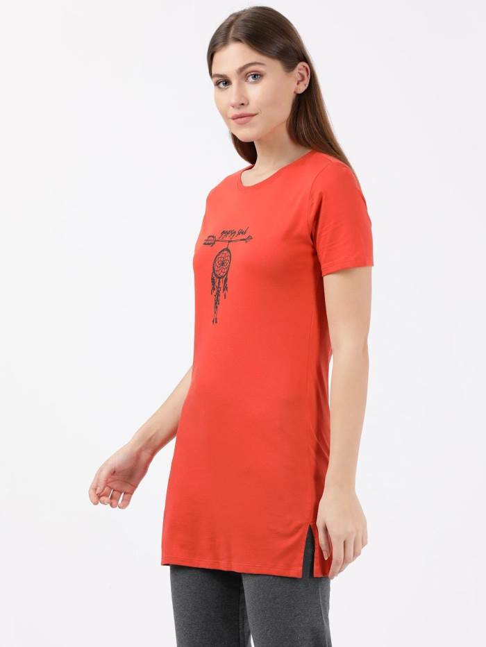 JOCKEY UL48 Graphic Printed Half Sleeve Long Length T-Shirt 