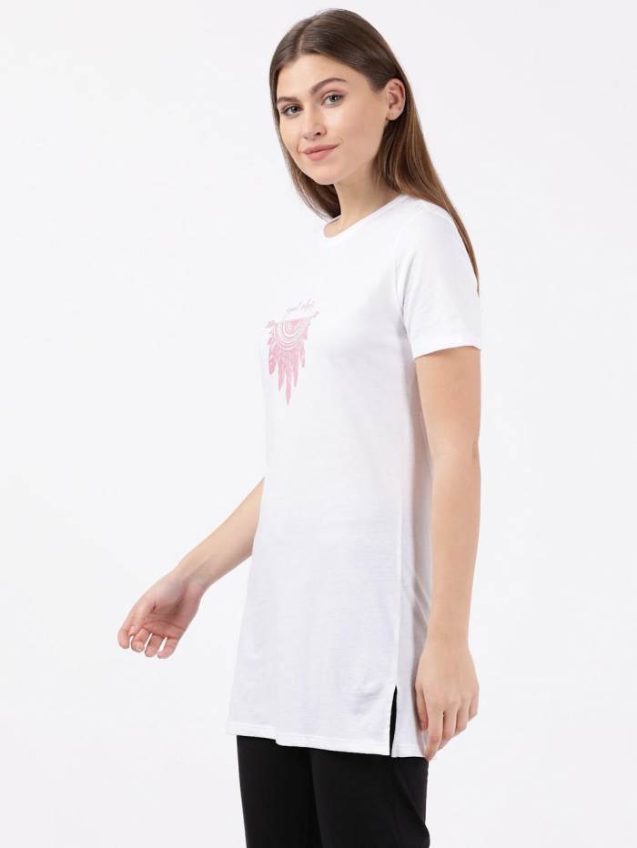 JOCKEY UL48 Graphic Printed Half Sleeve Long Length T-Shirt 