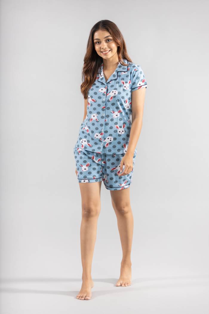 primp FRONT OPEN SHORT NIGHTSUIT SS-2103