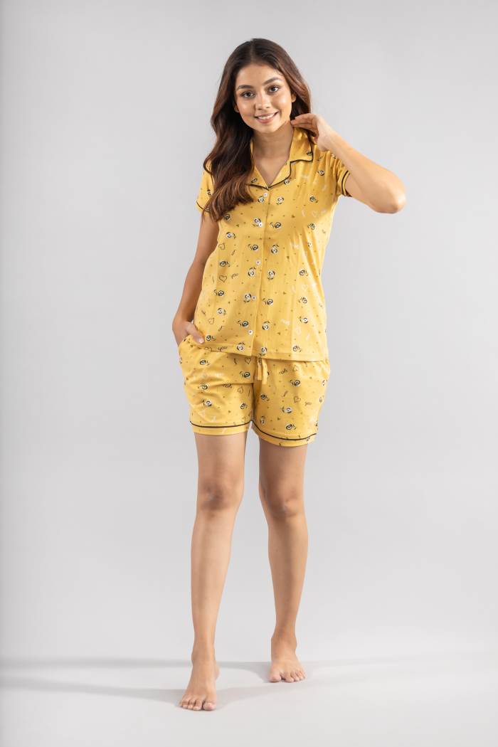 primp FRONT OPEN SHORT NIGHTSUIT SS-2106