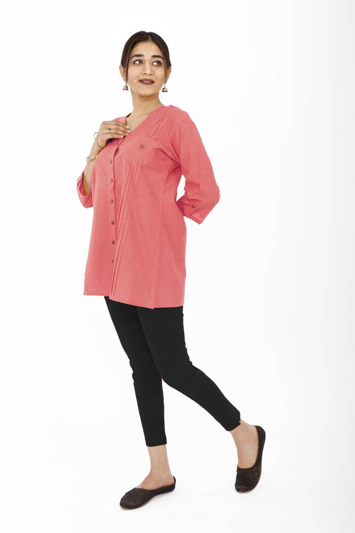 Buy online Blue Striped Shirt Style Kurta from Kurta Kurtis for Women by  V-mart for ₹419 at 35% off | 2023 Limeroad.com