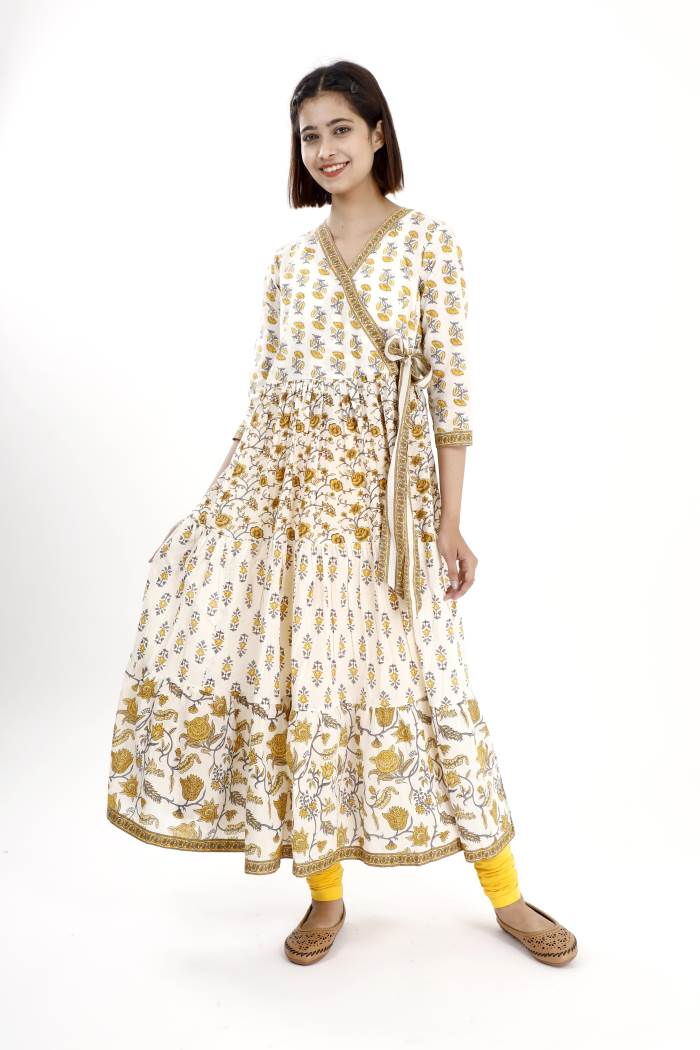 YELLOW FLORAL PRINT ANARKAIL